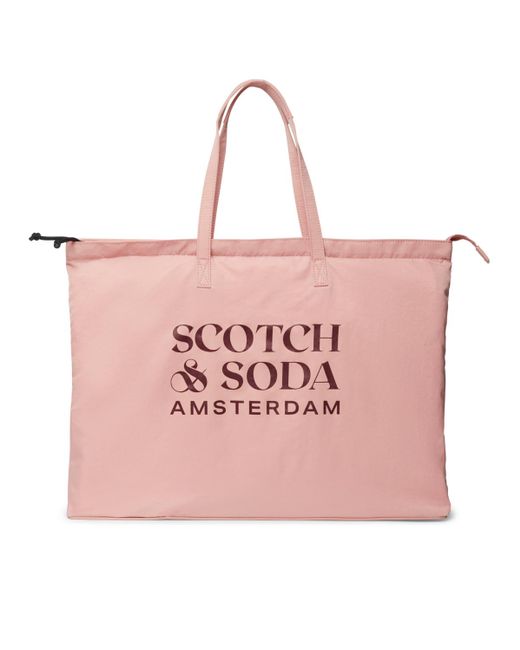 Scotch & Soda Pink The Centraal Foldaway Tote Bag