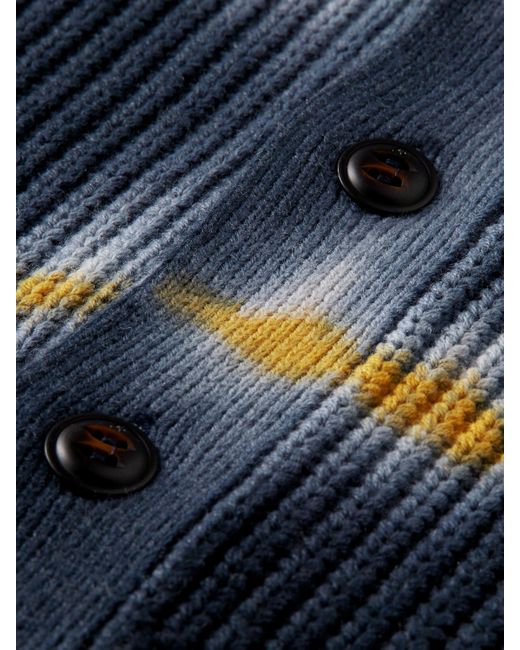 Scotch & Soda Blue 'Tie-Dye Rib Knit Cardigan for men