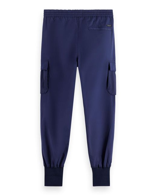 Scotch & Soda Blue Tapered Cargo Jogger Pants for men