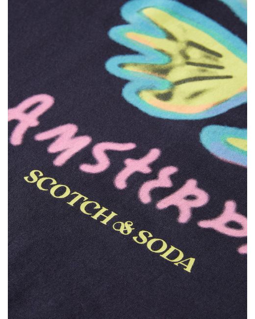 Scotch & Soda Blue 'The Free Spirit Printed T-Shirt for men