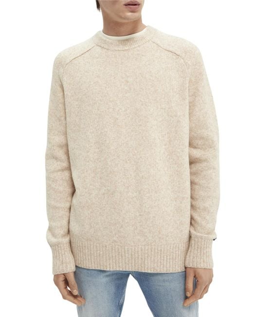 Scotch & Soda White Relaxed Crewneck Sweater for men