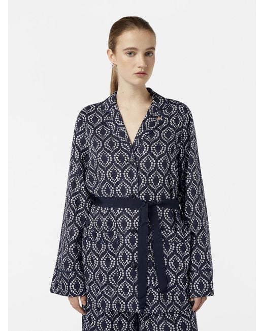 Scotch & Soda Blue Geometric Printed Pyjama Blazer