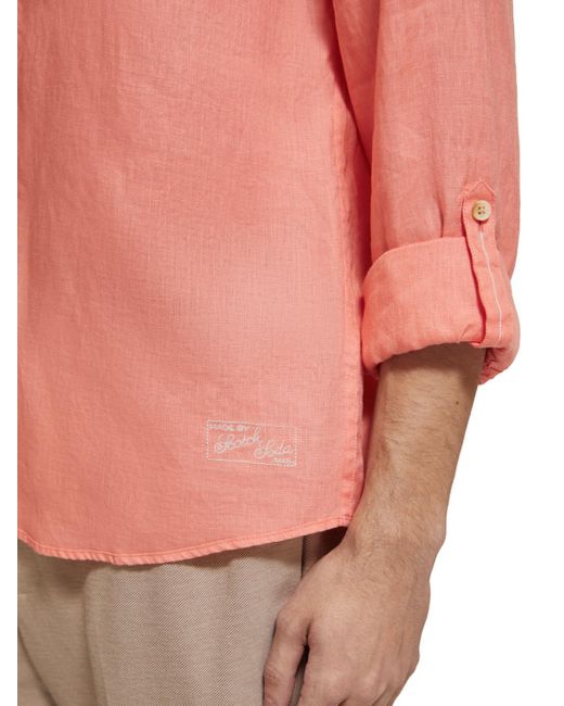 Scotch & Soda Pink 'Linen Button Down Shirt for men