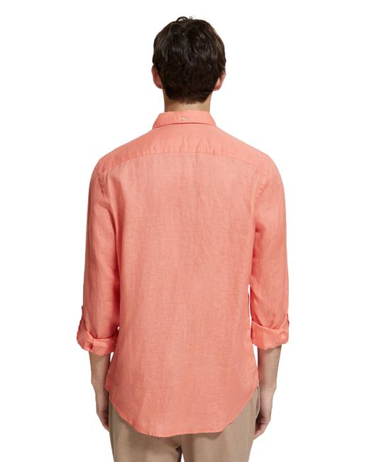 Scotch & Soda Pink 'Linen Button Down Shirt for men