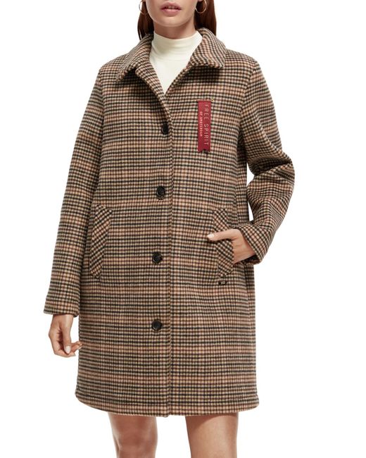 Scotch & Soda Brown Wool-Blended Tailored Coat