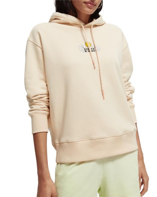 Scotch & Soda Natural 'Loose-Fit Graphic Hoodie