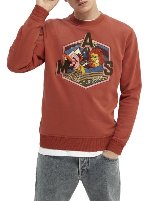 Scotch & Soda Embroidered Graphic Sweater for men