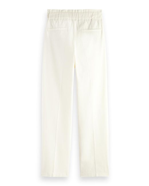 Scotch & Soda White Embroidered High Rise Pant Pants