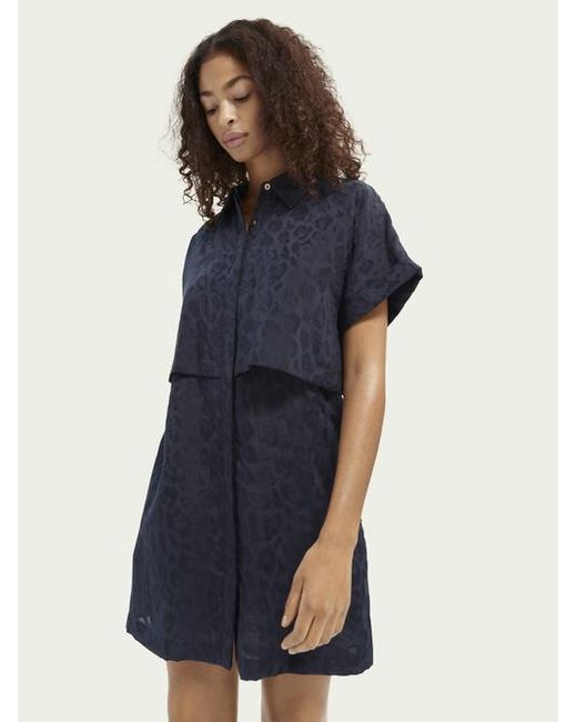 Robe Chemise En Melange De A Imprime Animal Scotch Soda En Coloris Bleu Lyst