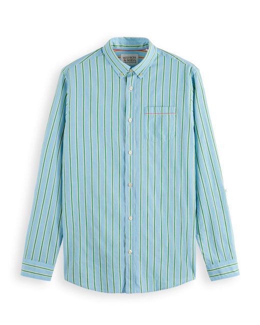 Scotch & Soda Blue 'Dobby Striped Button Down Shirt for men