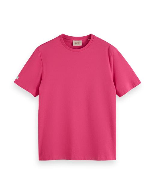 Scotch & Soda Pink Cotton Linen T-Shirt for men