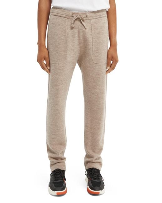 Scotch & Soda Natural Knitted Tapered-Fit Jogger Pants for men