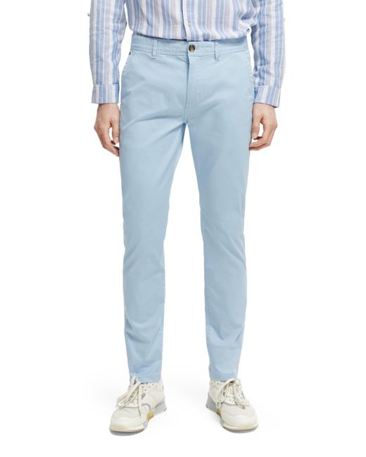 Scotch & Soda Blue Mott Super Slim-Fit Chino Pants for men