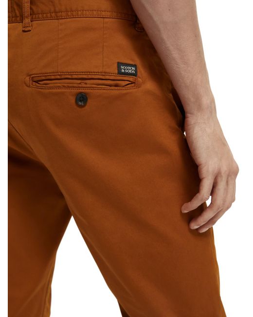Scotch & Soda Brown Mott Super-Slim Chino Pants for men