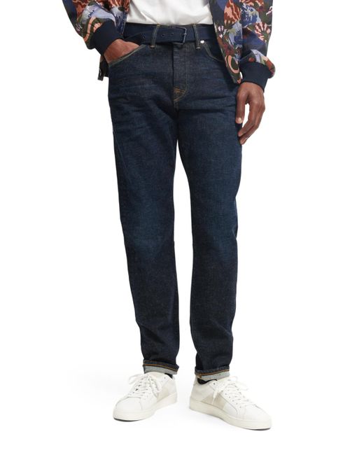 Scotch & Soda Blue The Singel Slim Tapered-Fit Jeans for men