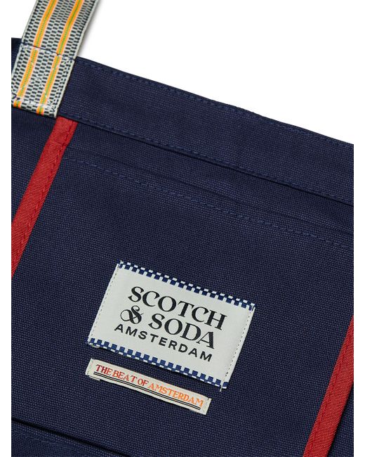 Scotch & Soda Blue The Free Spirit Peace Bird Tote Bag for men