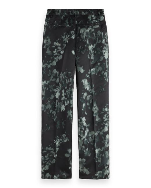 Scotch & Soda Ripple Floral Jacquard Straight Leg Pants in Gray | Lyst