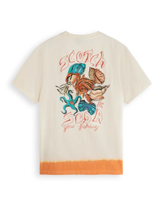 Scotch & Soda White 'Front Back Artwork T-Shirt for men
