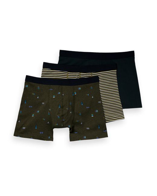 Scotch & Soda Black '3-Pack Classic Stretch- Jersey Boxer Shorts for men