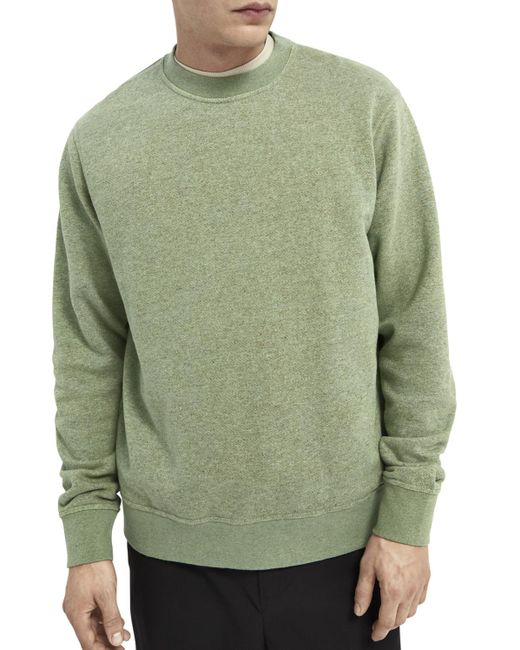 Scotch & Soda Green Mock Neck Felpa Sweater for men