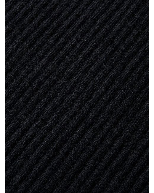 Scotch & Soda Black Ribbed-Knit Midi Dress