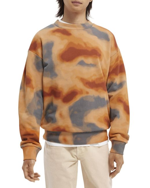Scotch & Soda Multicolor Printed Relaxed-Fit Crewneck Sweater for men