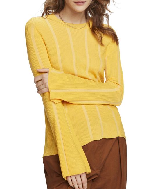 Scotch & Soda Yellow 'Two-Tone Rib Knitted Pullover