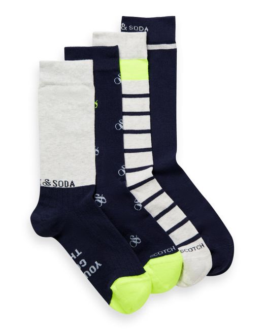 Scotch & Soda Blue 4-Pack Giftbox Socks for men