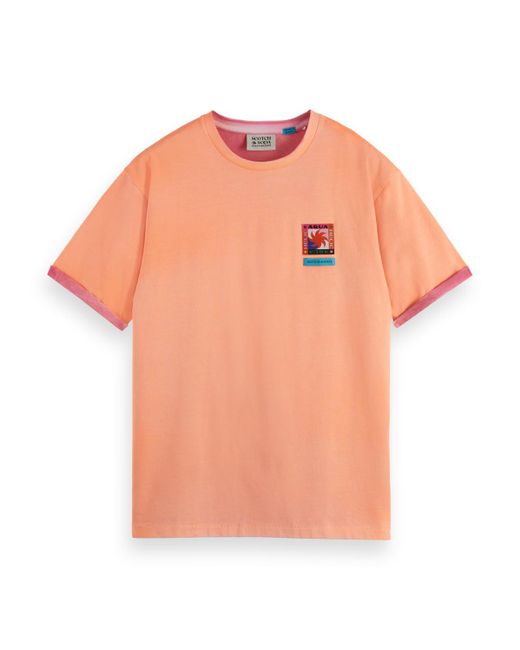 Scotch & Soda Pink 'Two Colour Sprayed T-Shirt for men
