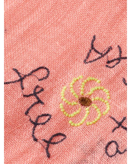 Scotch & Soda Pink Oversized Shirt Dress With Embroidery