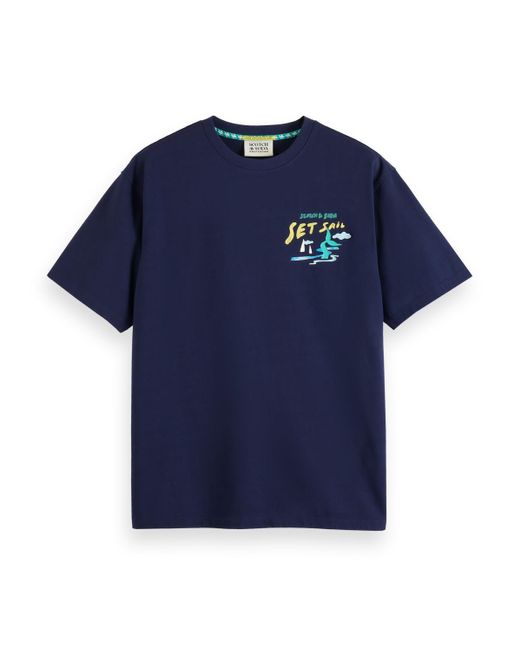 Scotch & Soda Blue 'Set Sail Printed T-Shirt for men