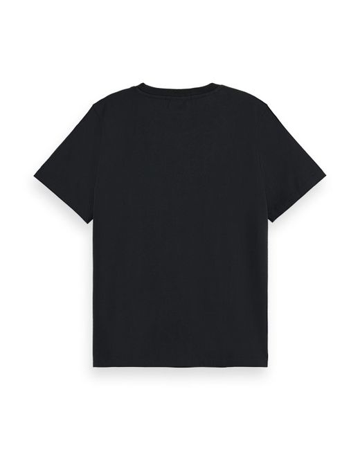 Scotch & Soda Black Regular Fit Front Artwork T-Shirt