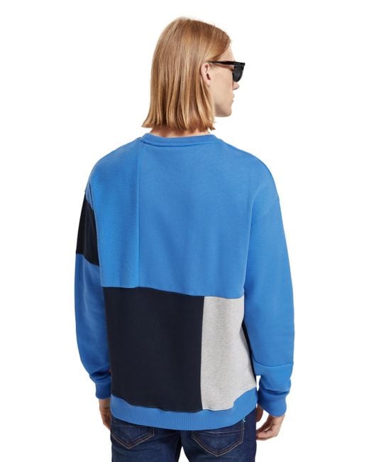 Scotch & Soda Blue 'Colorblock Sweatshirt for men