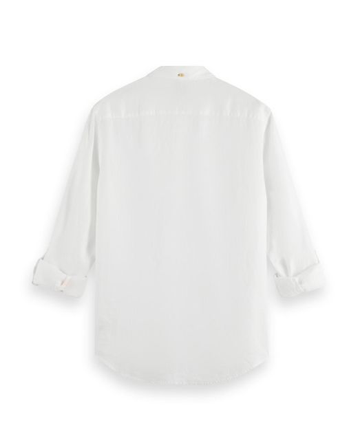 Scotch & Soda White 'Linen Button Down Shirt for men