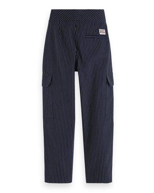 Scotch & Soda Blue Hickory Stripe Cargo Pants