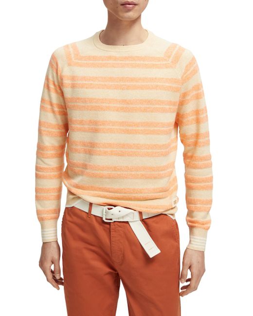 Scotch & Soda Orange Structured Linen-Blend Sweater for men