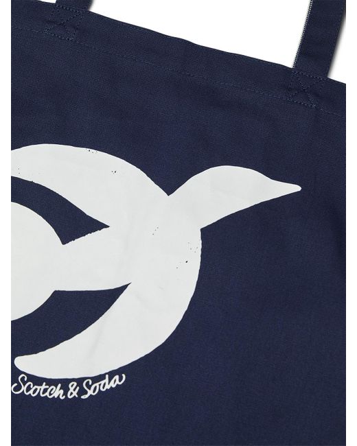 Scotch & Soda Blue The Free Spirit Peace Bird Tote Bag for men