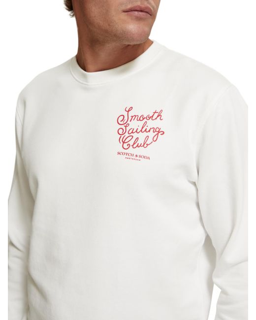 Scotch & Soda White 'Smooth Sailing Club Sweatshirt for men