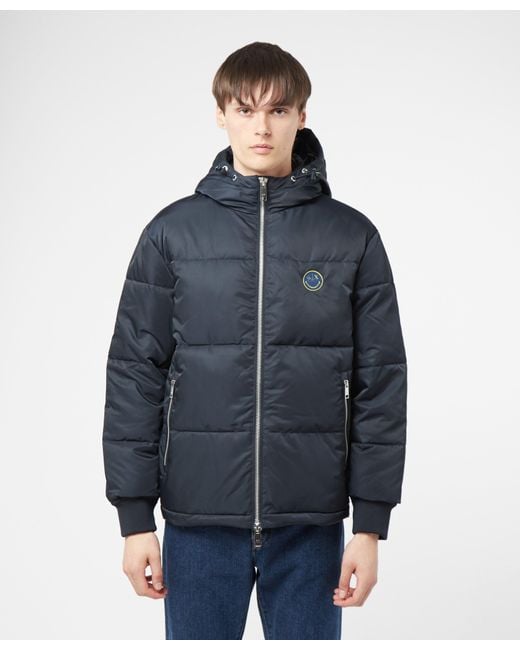Armani Exchange Synthetic Smiley Puffer Jacket in Blue for Men | Lyst