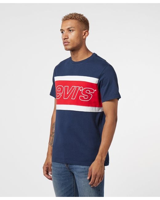 Levi's Levis Colour Block Short Sleeve T-shirt in Blue for Men | Lyst