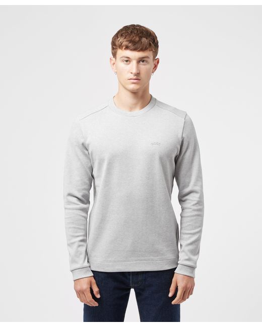 BOSS by HUGO BOSS Cotton Salbo Curved Sweatshirt in Grey (Gray) for Men ...