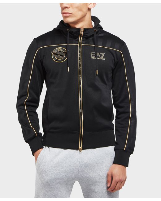 ea7 black zip hoodie