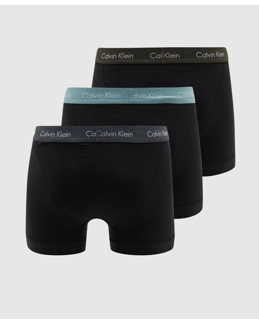 Calvin Klein Cotton 3 Pack Trunks in Black for Men | Lyst