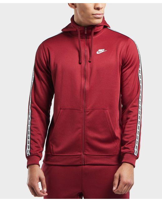 Nike Synthetic Gel Tape Full Zip Hoodie in Red for Men | Lyst Australia