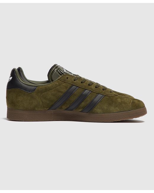 adidas originals gazelle green suede sneakers