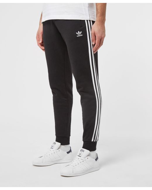 adidas 3 stripe black track pants