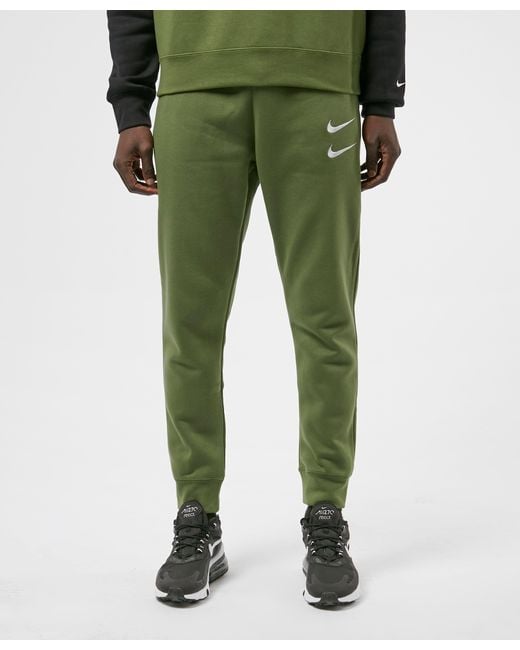 Nike Fleece Double Swoosh Joggers in Green for Men | Lyst