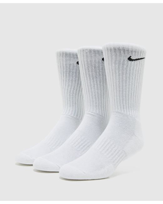 Nike 3 Pack Cushioned Crew Socks in White for Men | Lyst