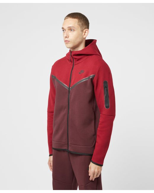Nike Tech Fleece Full Zip Hoodie in Red for Men | Lyst Australia