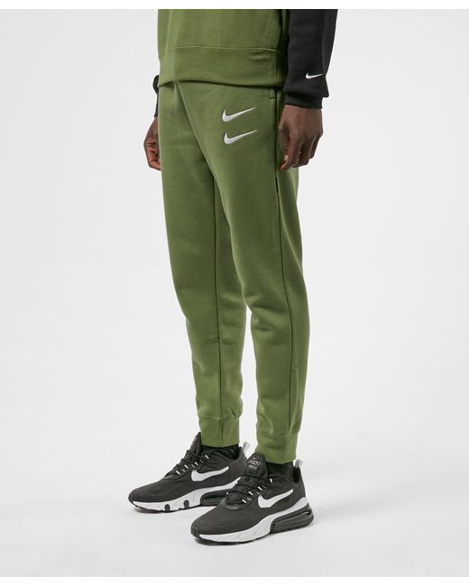 Nike Fleece Double Swoosh Joggers in Green for Men | Lyst